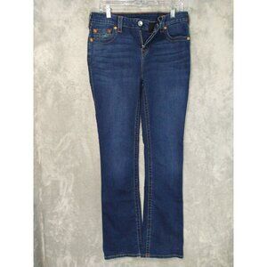 True Religion Jeans Women 32 Blue Denim Becca Mid Rise Bootcut Dark Wash Stretch